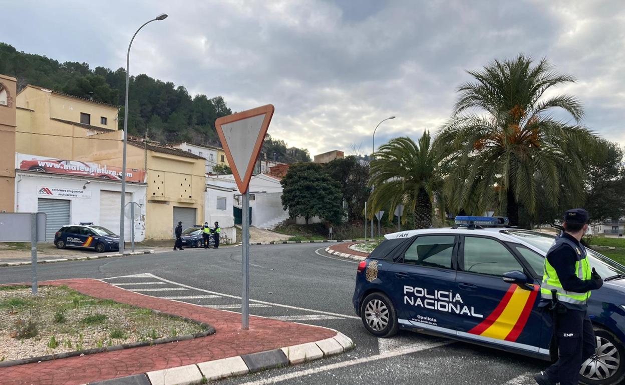 Control en una de las entradas a Xàtiva.