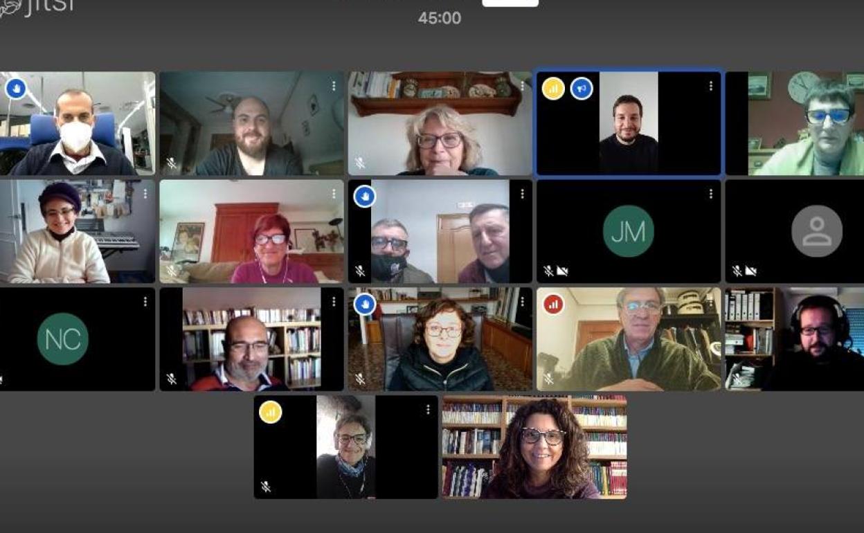 La reunión virtual entre los representantes políticos de Compromís en la comarca. 