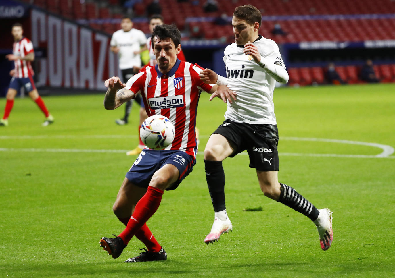 Partido bronco en el Wanda Metropolitano.