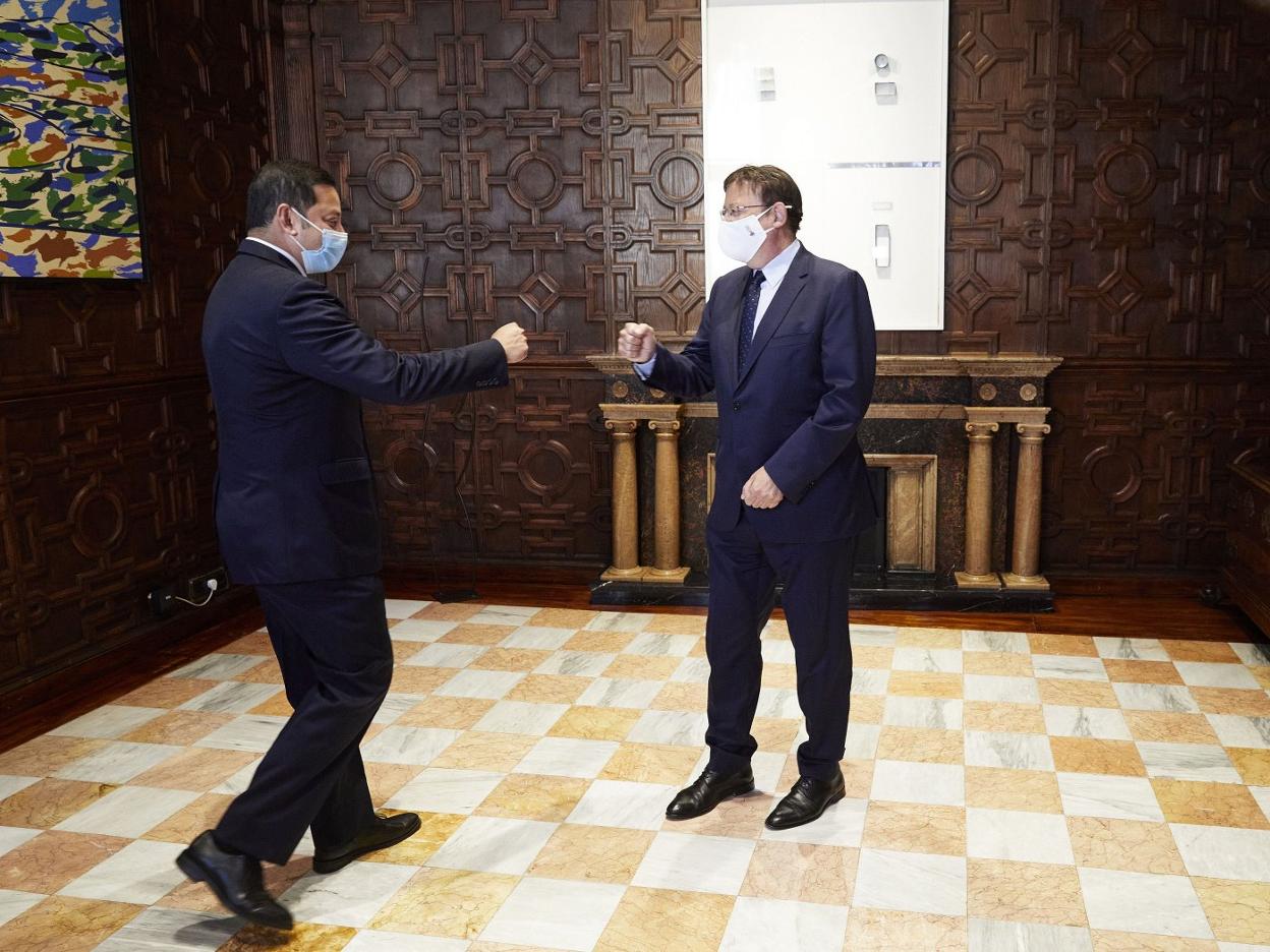 Anil Murthy y Ximo Puig, en la reunión que hubo en septiembre. iván arlandis