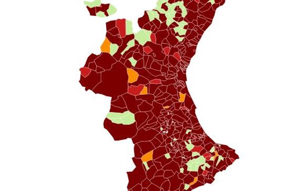 Así está la incidencia acumulada en todos los municipios valencianos