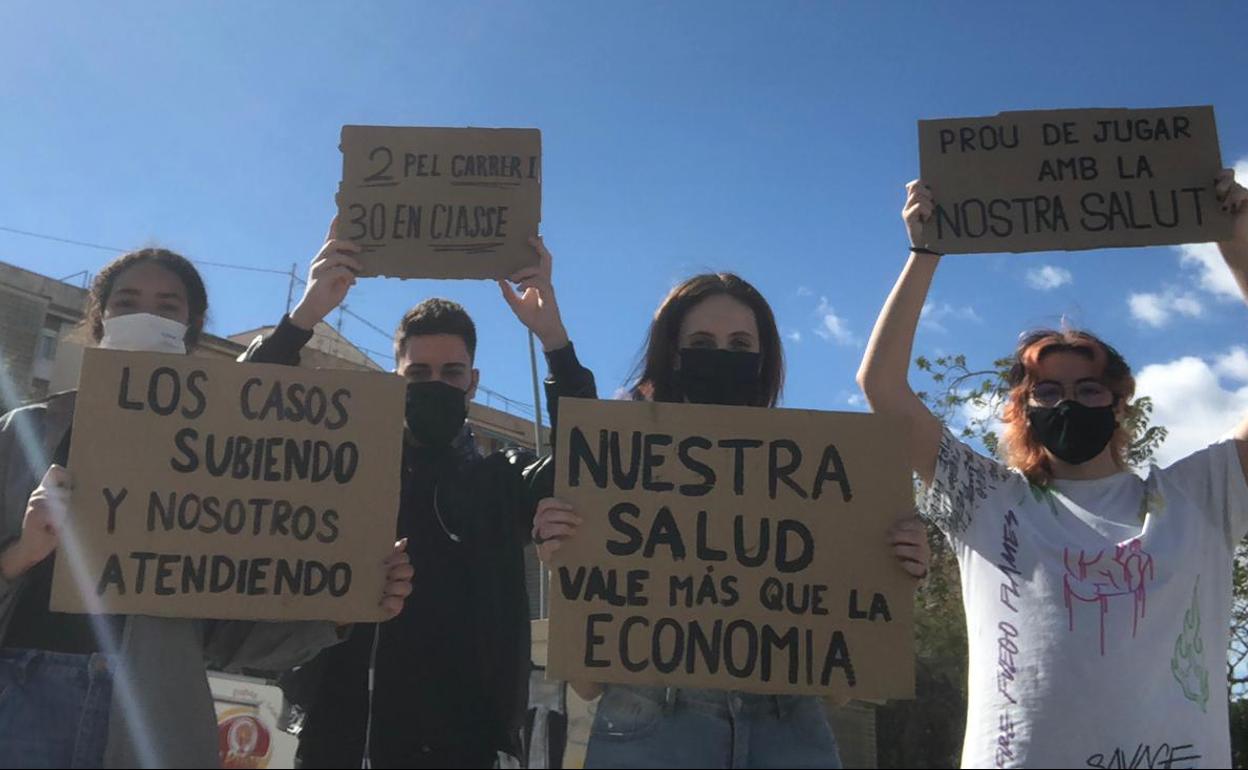 Protesta de alumnos del IES Virgen del Remedio de Alicante. 