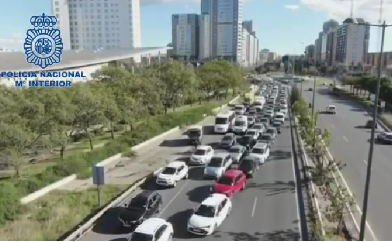 Controles perimatrales en Valencia, a vista de drone.