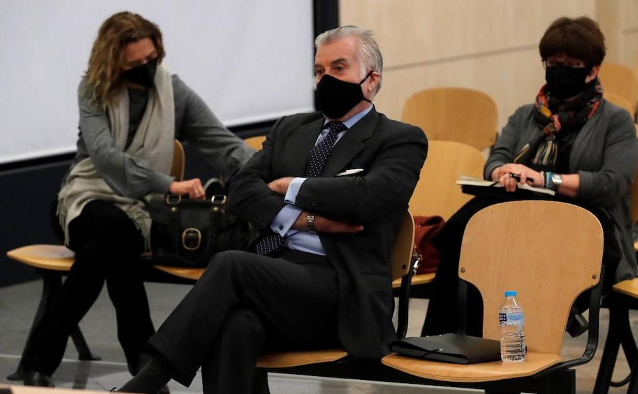 Luis Bárcenas, durante el juicio por la 'caja B' del PP en la Audiencia Nacional.