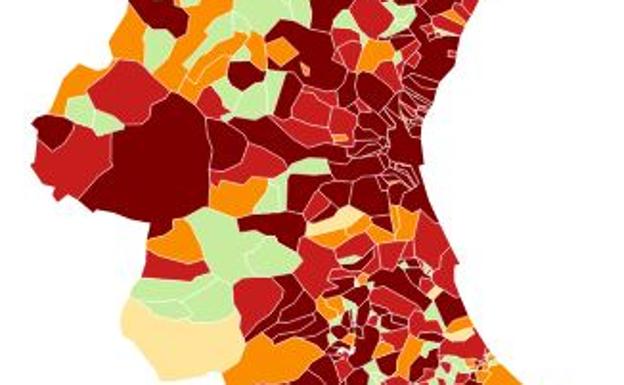 Así está la incidencia cumulada del coronavirus en todos los municipios valencianos (23/02/2021)