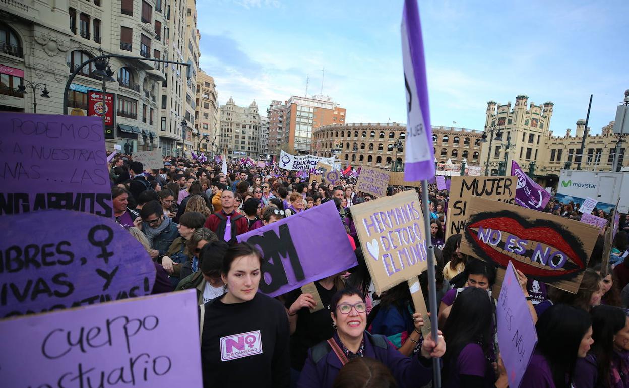 Manifestación del 8-M el año pasado en Valencia. 