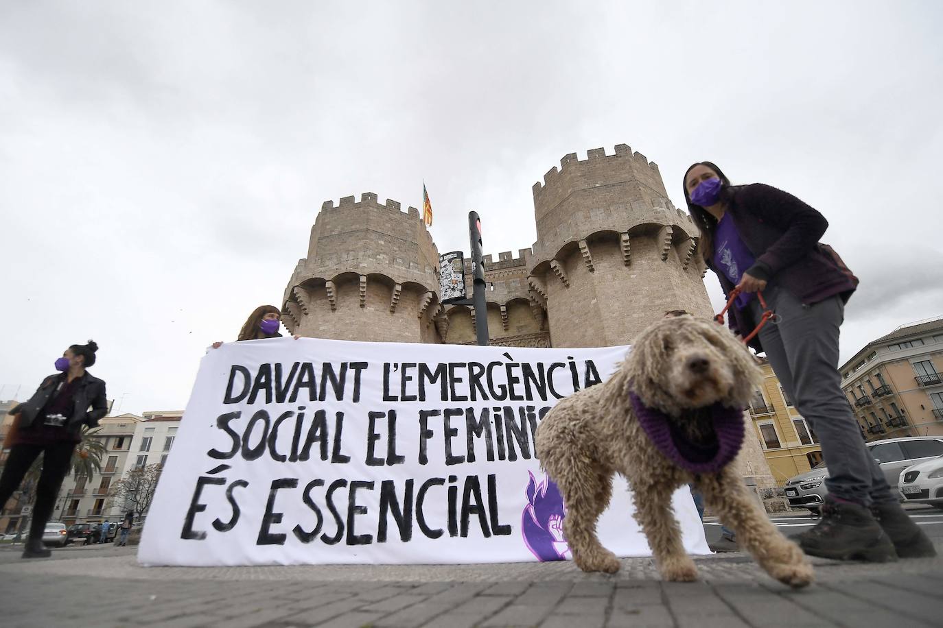 Uno de los actos en la Plaza del Ayuntamiento de Valencia