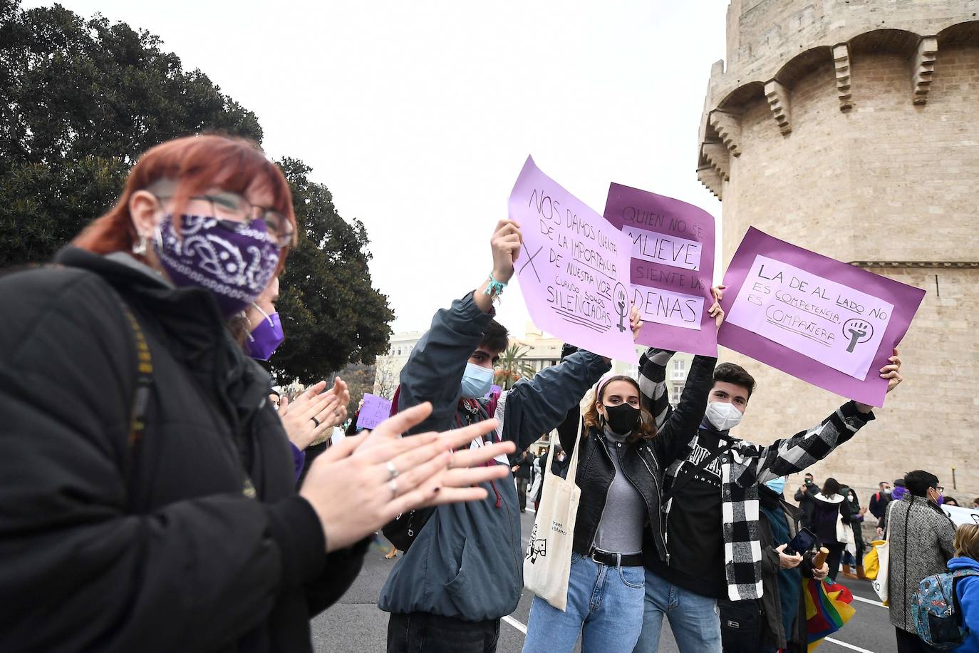 Uno de los actos en la Plaza del Ayuntamiento de Valencia