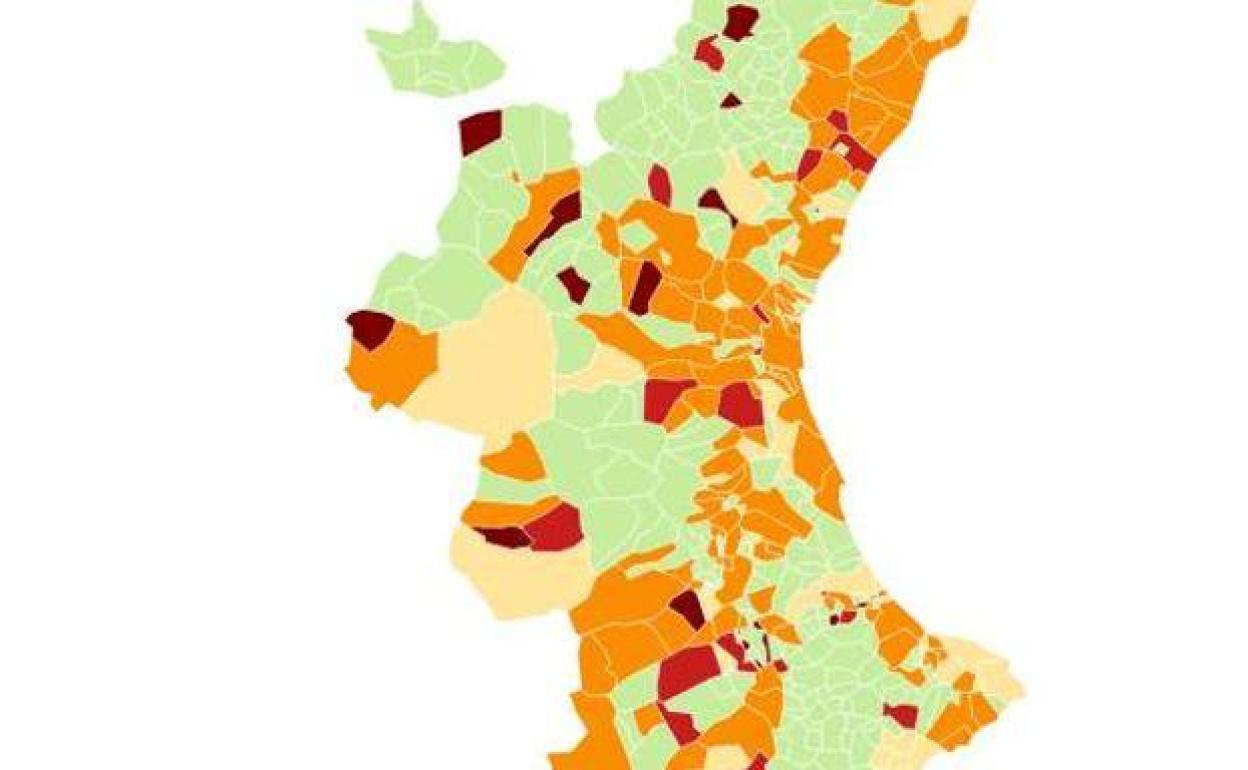 Incidencia acumulada Valencia | Así está la incidencia acumulada del coronavirus en todos los municipios valencianos (11/03/2021)