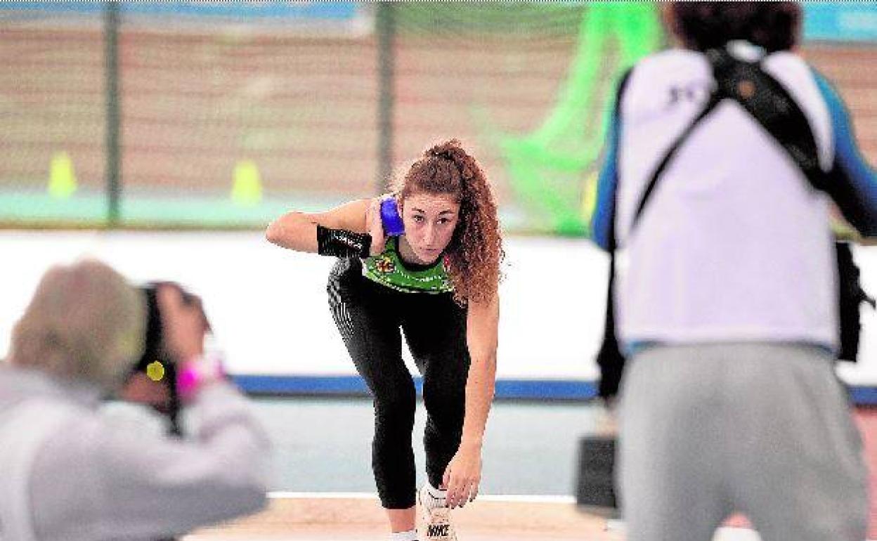 Claudia Conte, durante el consurso de lanzamiento del último Campeonato de España. 