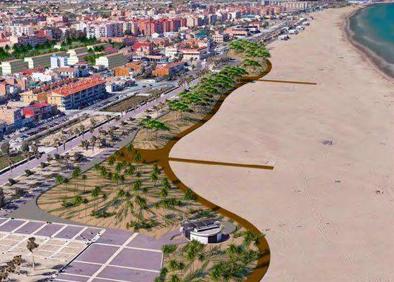 Imagen secundaria 1 - Recreaciones de las intervenciones pensadas para el plan del Cabanyal.