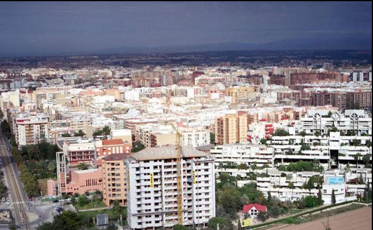 Vista aérea del barrio valenciano de Benimaclet.