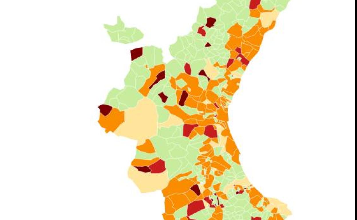 Coronavirus Valencia | Doce municipios valencianos están aún en riesgo extremo por incidencia acumulada de coronavirus
