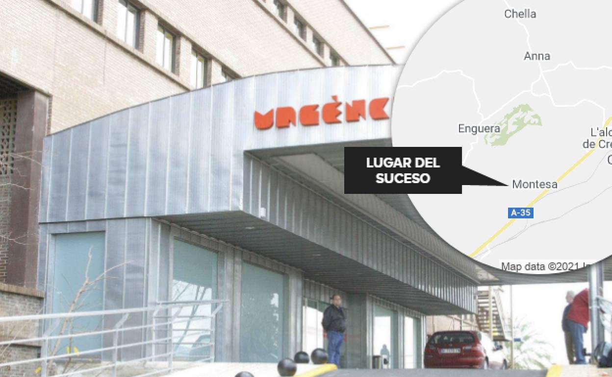 El senderista ha sufrido el accidente en Montesa. 