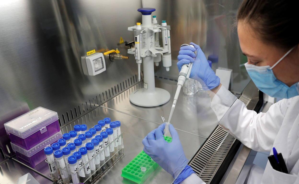 Análisis de muestras en un laboratorio.