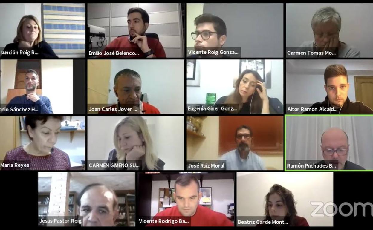 El pleno telemático en el que se aprobaron los presupuestos. 