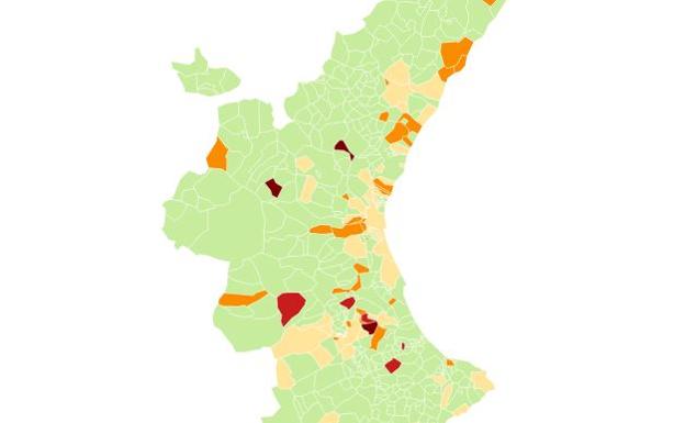 Mapa de la incidencia acumulada. 