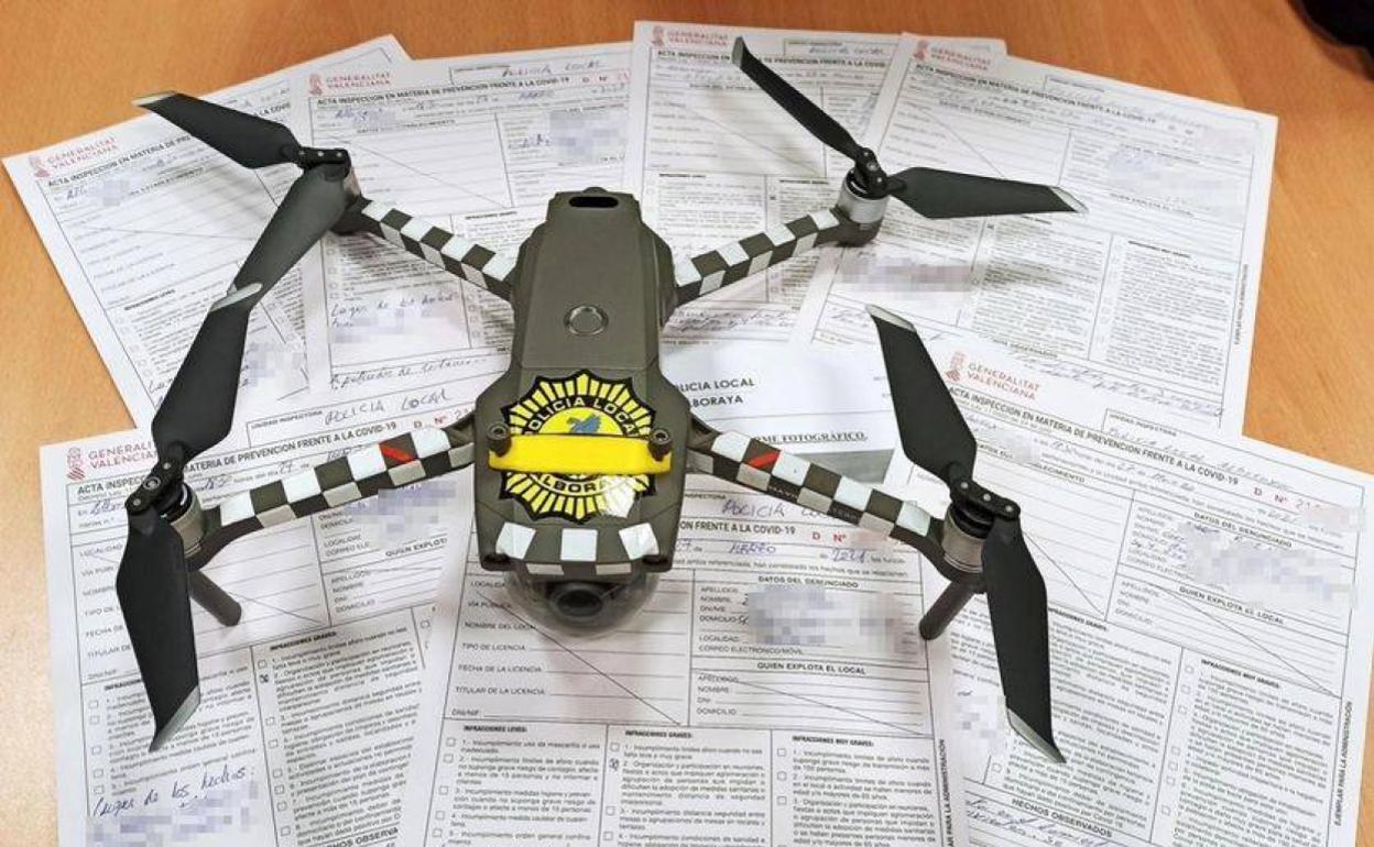 El dron de la Policía Local de Alboraya. 