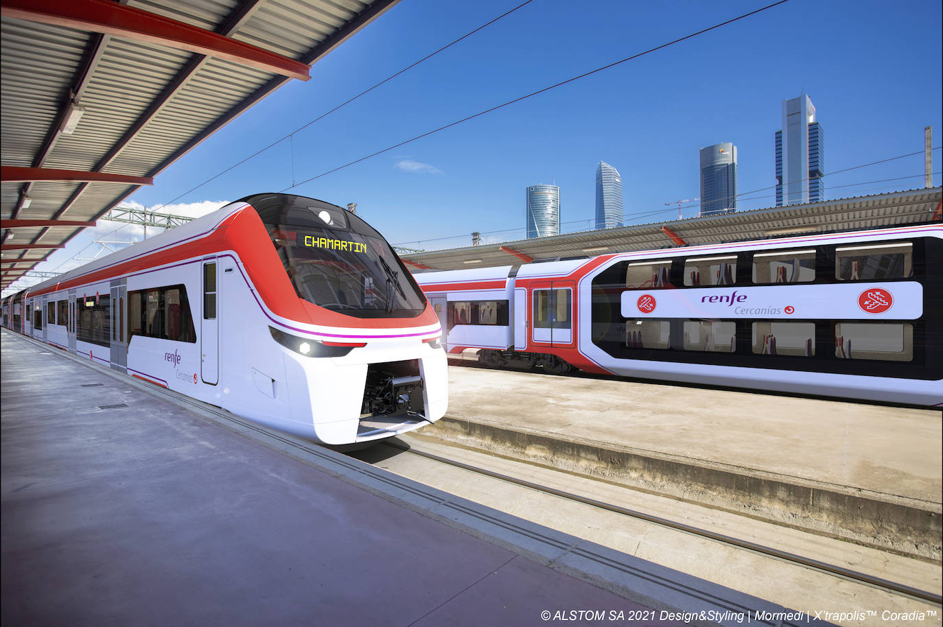 Así serán los nuevos trenes de Cercanías en España. 