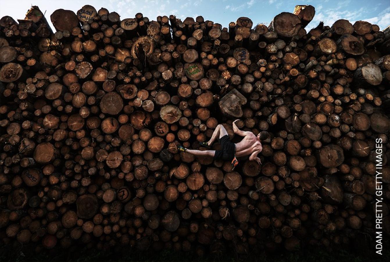 Deportes, mejor fotografía individual. Un joven se entrena en uno de los tradicionales deportes de Baviera (Alemania), que consiste en escalar sin cuerdas en formaciones rocosas. 