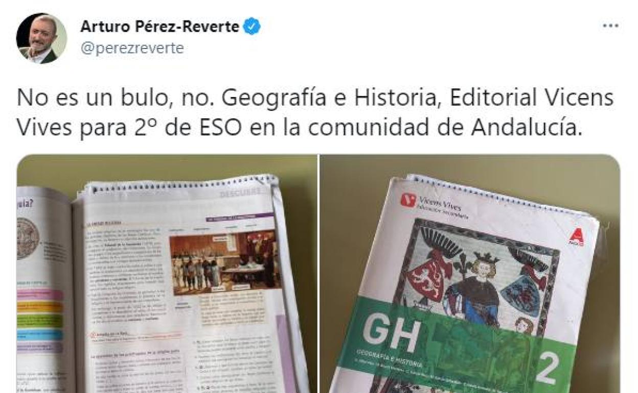 Uno de los «tweets» de Arturo Pérez-Reverte-