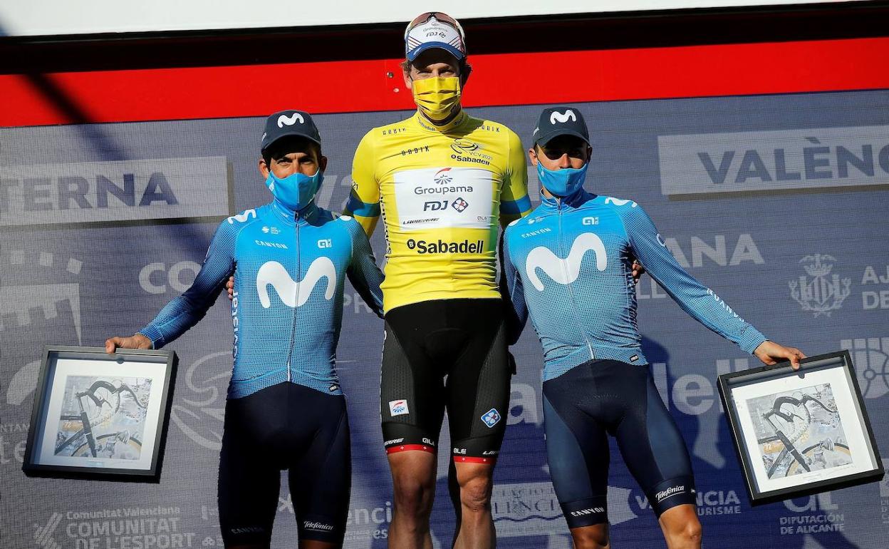 Podio de la Volta a la Comunitat, que concluyó el domingo. 