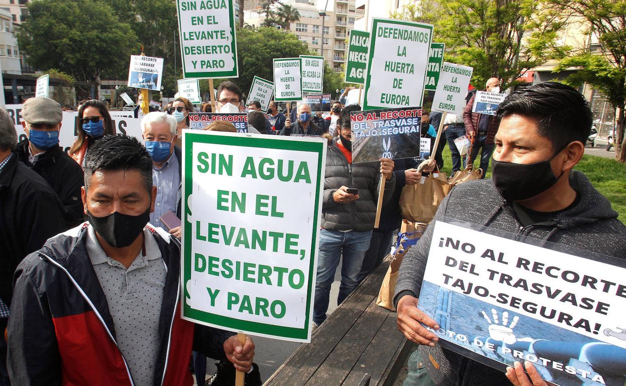 Participantes en la protesta de ayer en Alicante. 