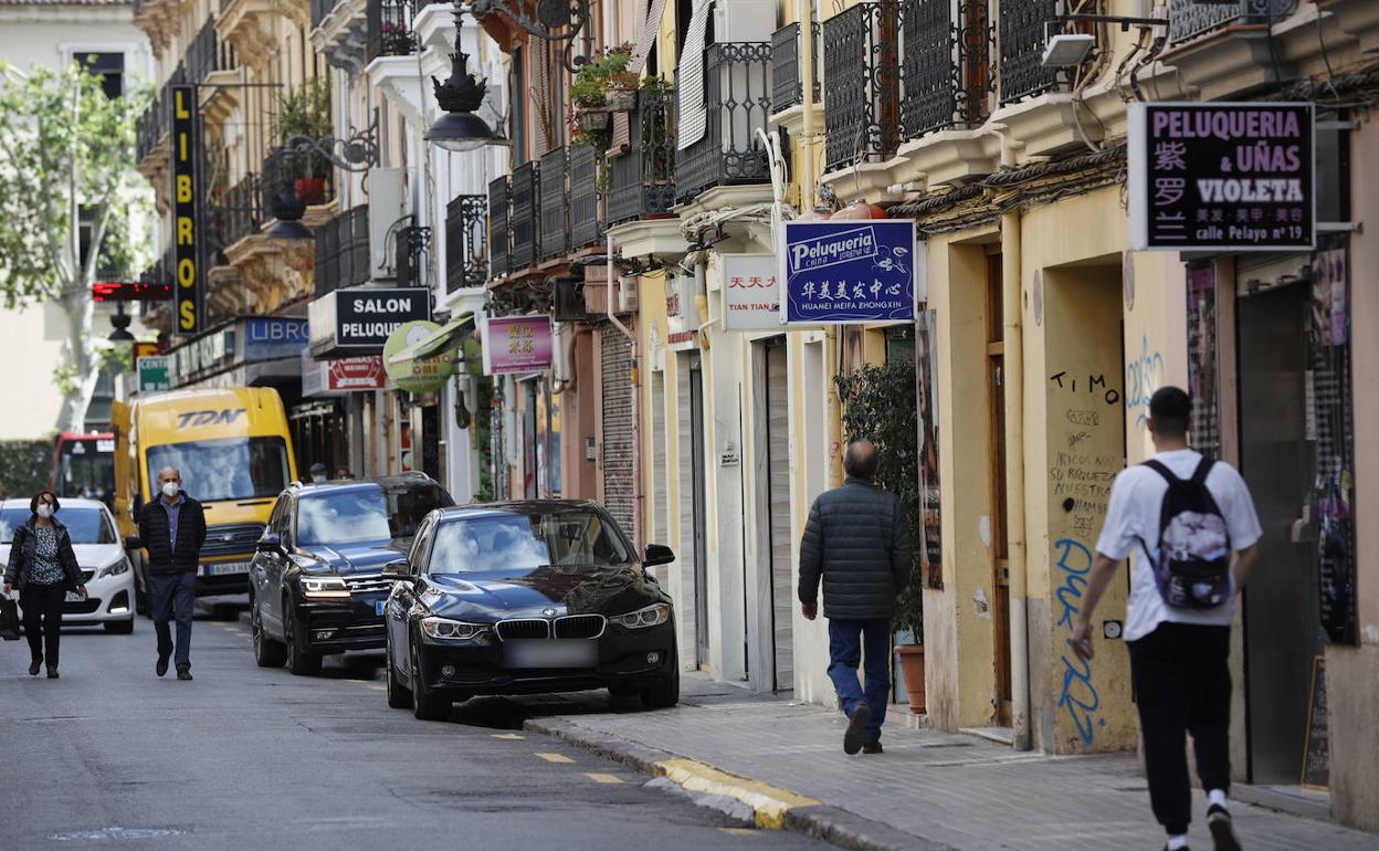 Un tramo de la calle Pelayo, en el barrio de la Roqueta. 