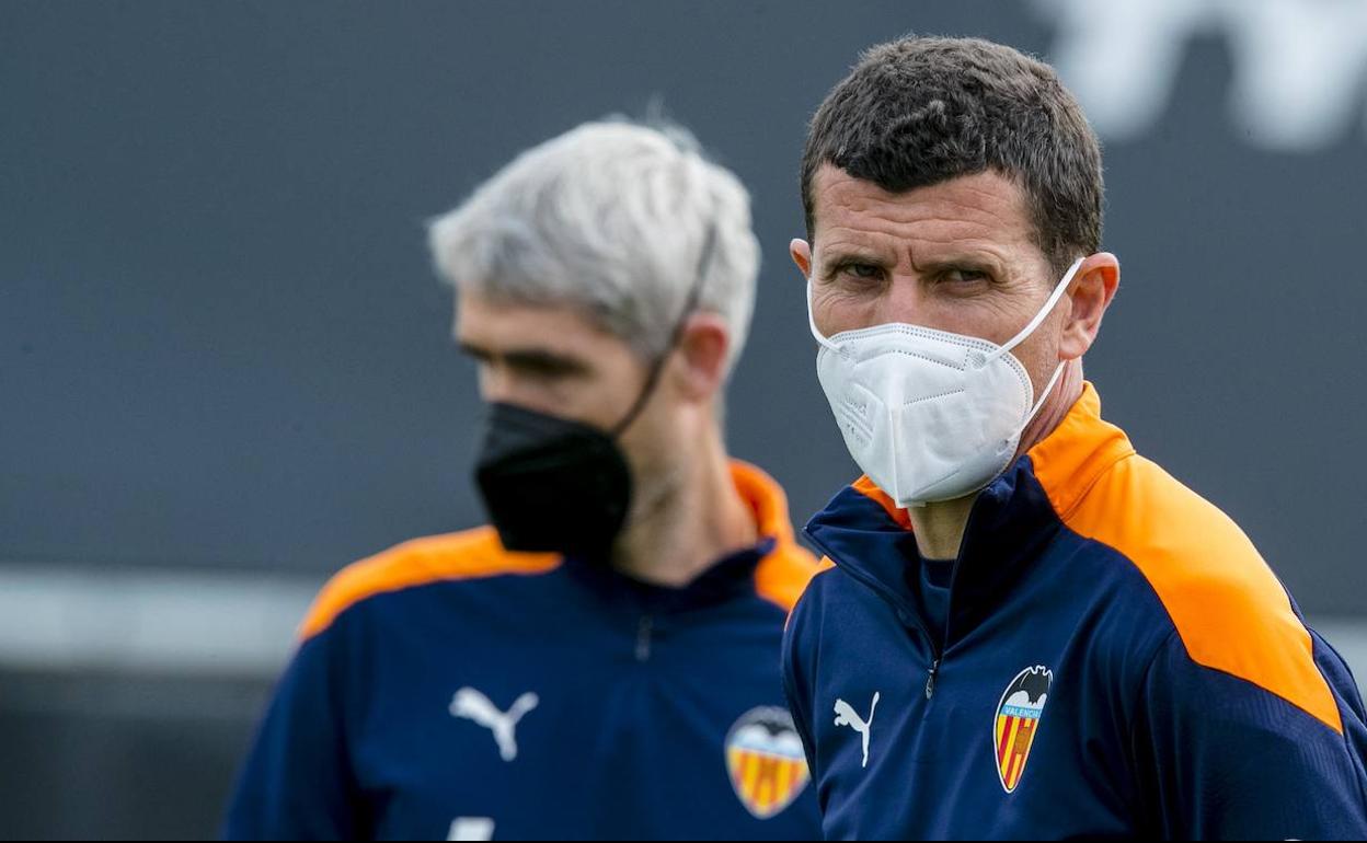 Javi Gracia, durante una sesión preparatoria de esta semana. 