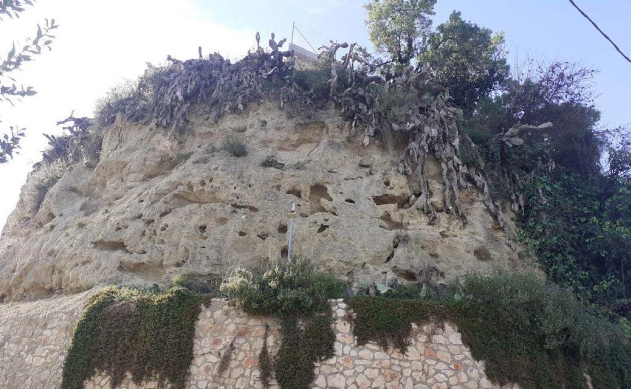 Ladera afectada por los desprendimientos. 