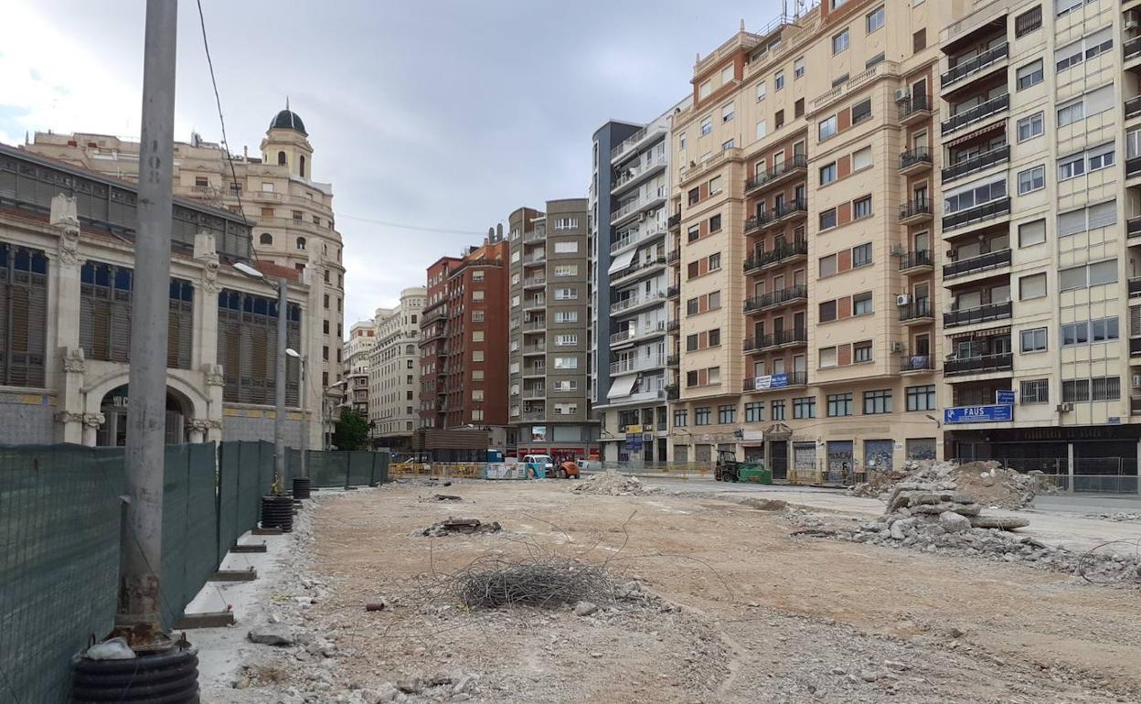 Las obras en la plaza de Brujas.