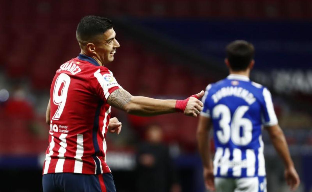 Luis Suárez en el partido contra la Real Sociedad