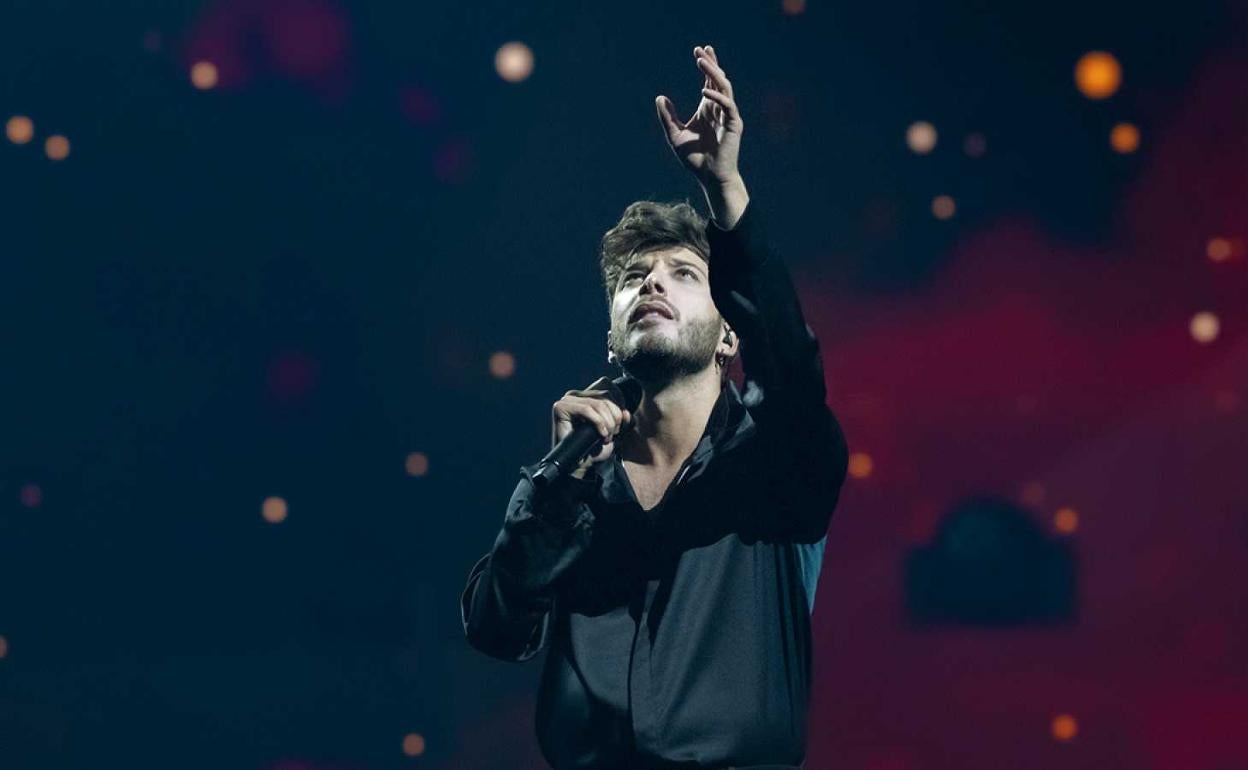 Blas Cantó durante los ensayos para la final de Eurovisión.