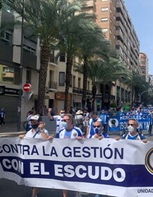 Imagen secundaria 2 - Imágenes de la manifestación herculana por las calles de Alicante. 