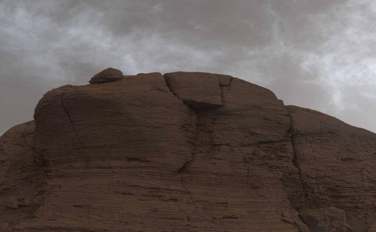 Nubes brillantes en Marte captadas por el Curiosity. 