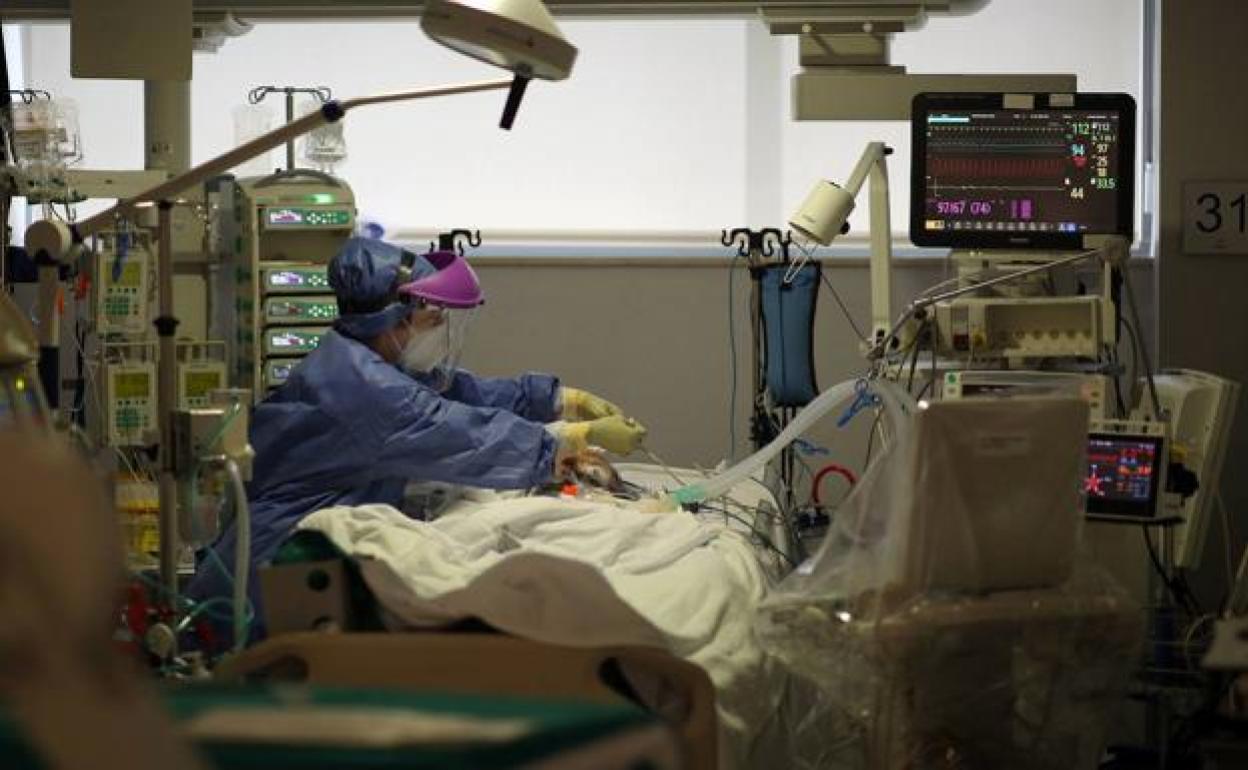 UCI en el hospital La Fe de Valencia, durante los días más duros de la pandemia. 