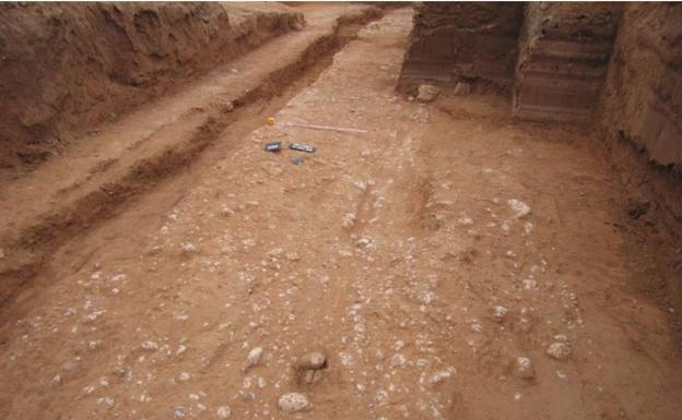 Antiguo camino romano de Valencia a Llíria, en el solar de Cortes Valencianas. 