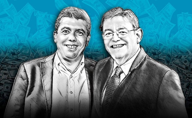 Carlos Mazón y Ximo Puig ocupan los puestos séptimo y sexto o del ránking de sueldos políticos. 