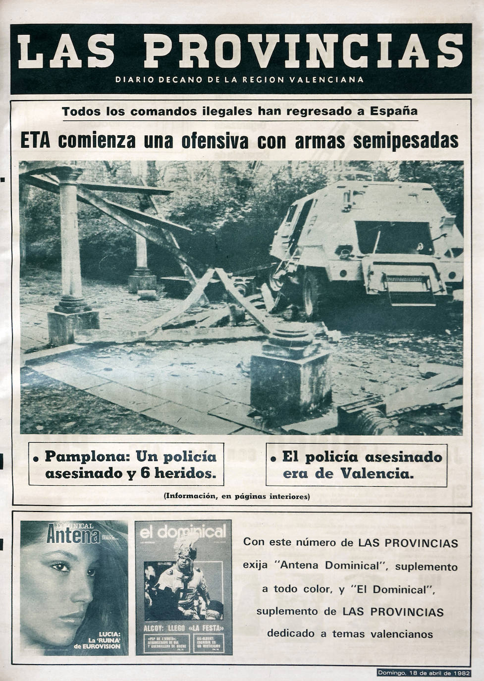 La Fundación Víctimas del Terrorismo trae a Valencia la exposición 'El terror a portada. 60 años de terrorismo en España a través de la prensa', arropada por Vocento con la huella humana y social del terror a través de las portadas del grupo. 