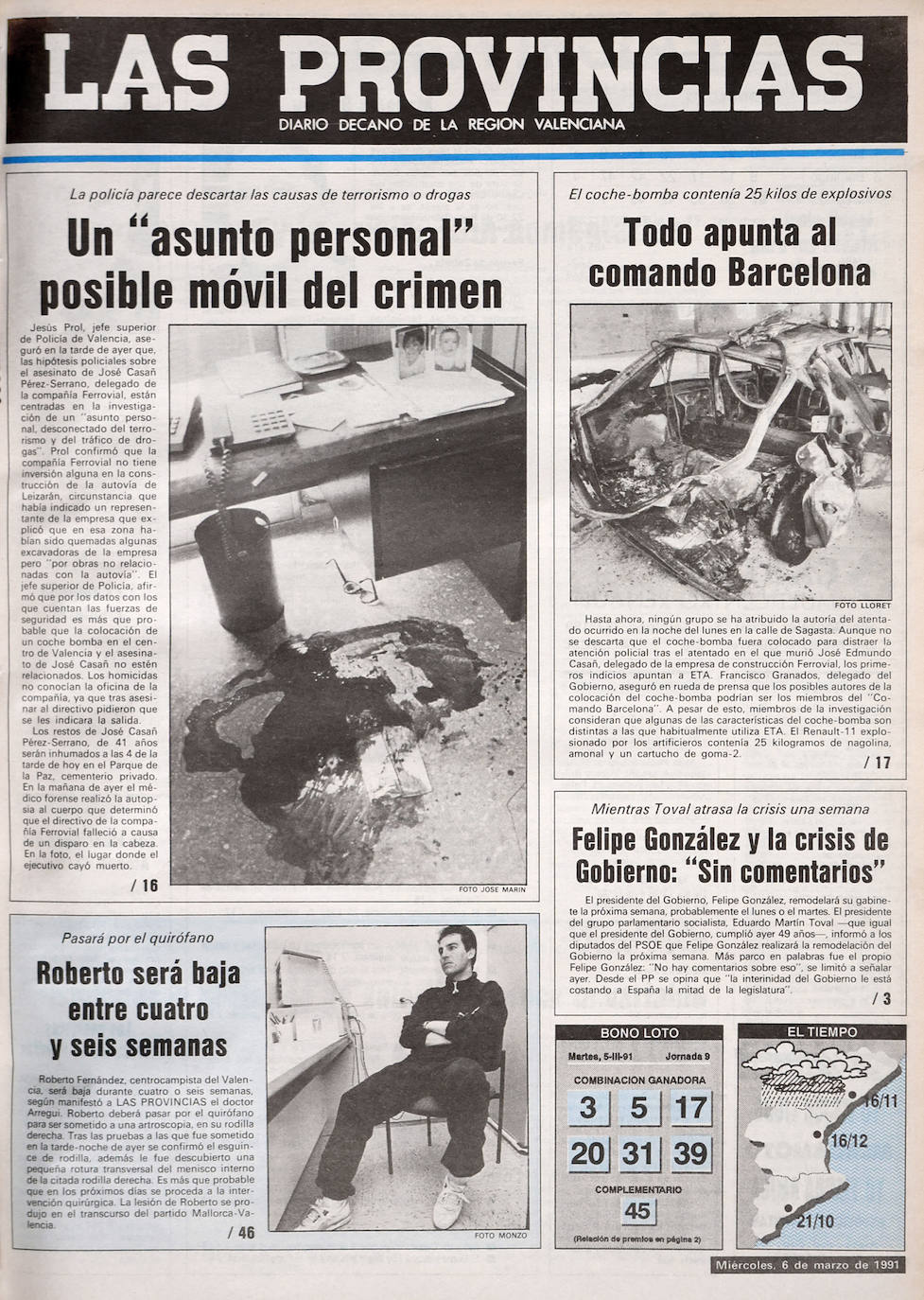 La Fundación Víctimas del Terrorismo trae a Valencia la exposición 'El terror a portada. 60 años de terrorismo en España a través de la prensa', arropada por Vocento con la huella humana y social del terror a través de las portadas del grupo. 