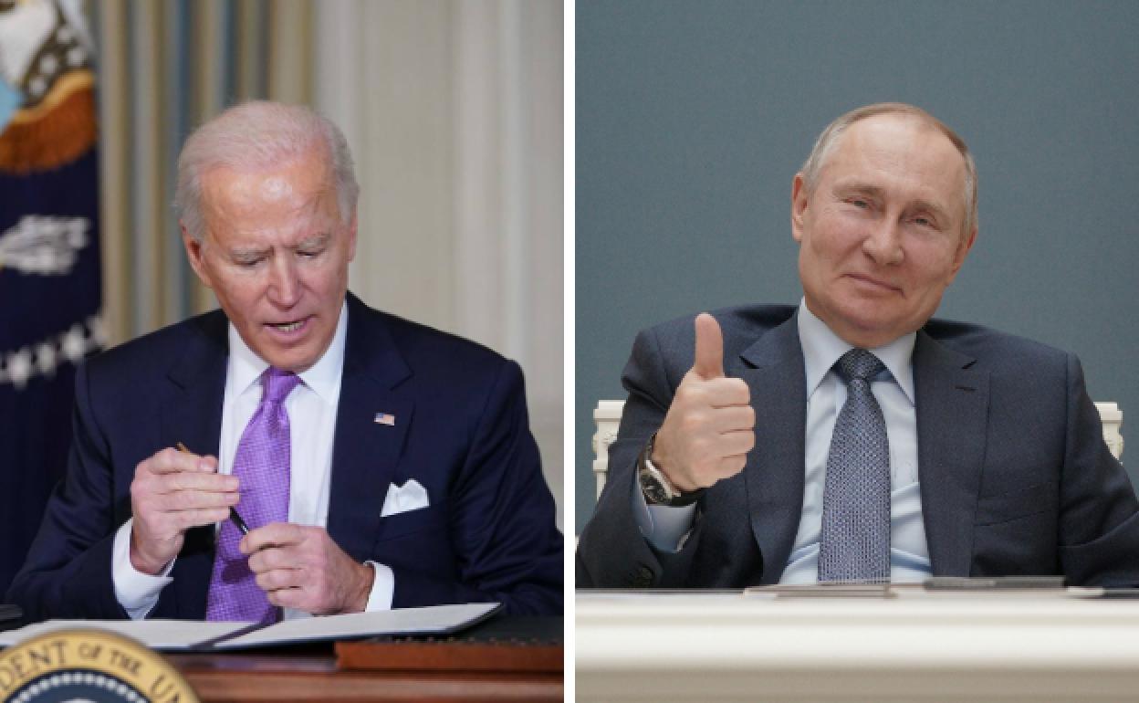 Joe Biden y Vladímir Putin.