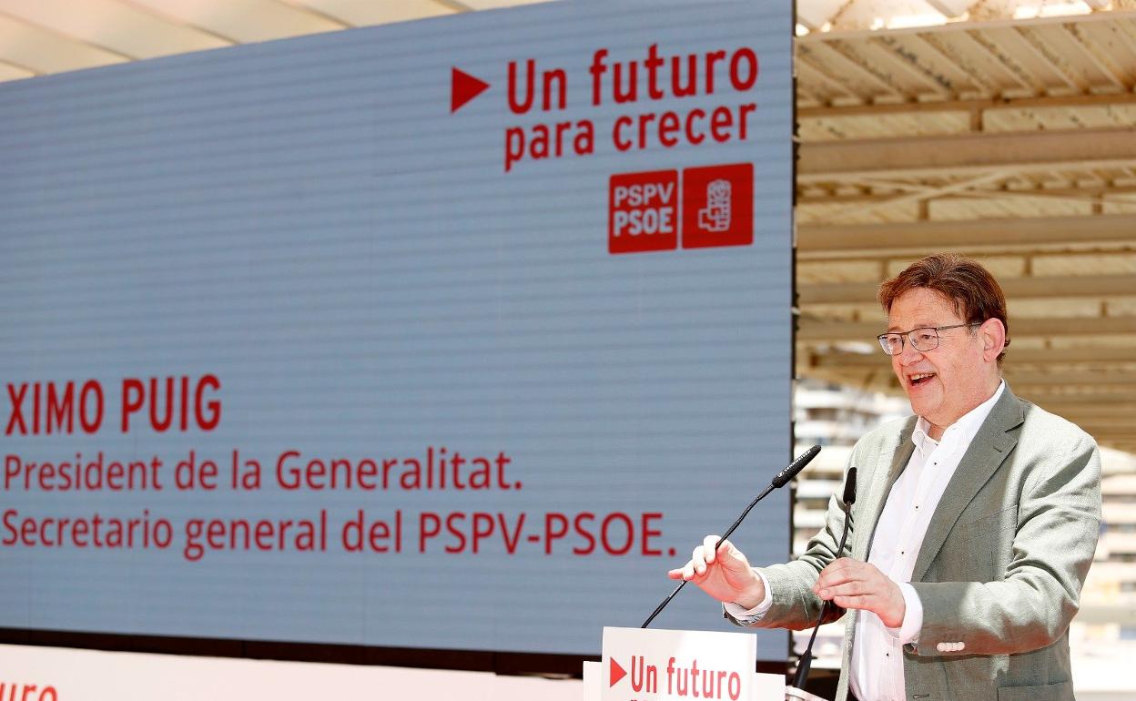 Puig, hoy, durante el acto del PSPV en Alicante.