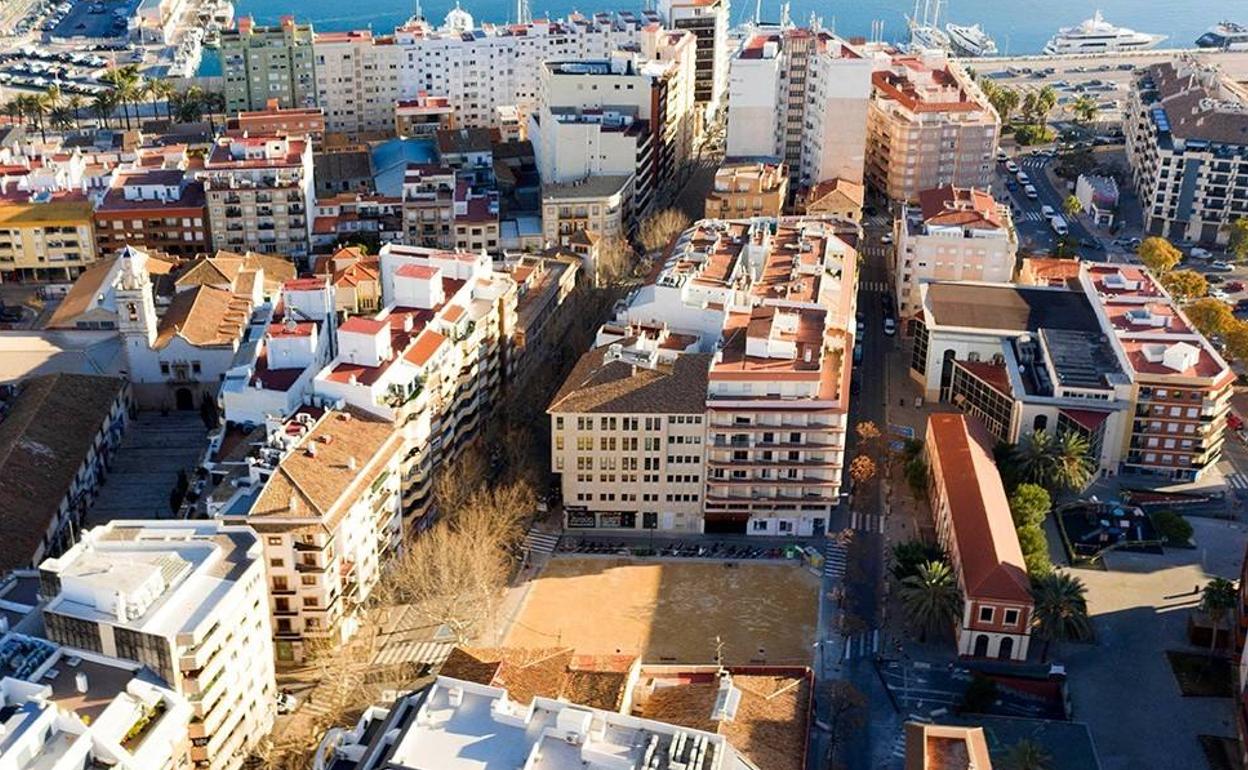 Vista aérea del solar donde estaba el antiguo ambulatorio. 