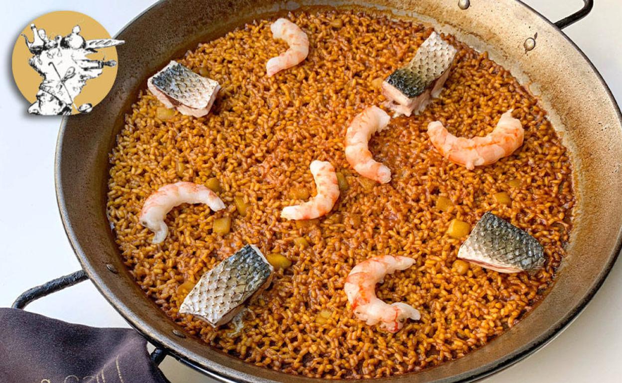 Arroz del Senyoret, en el podio de Quique Dacosta. 