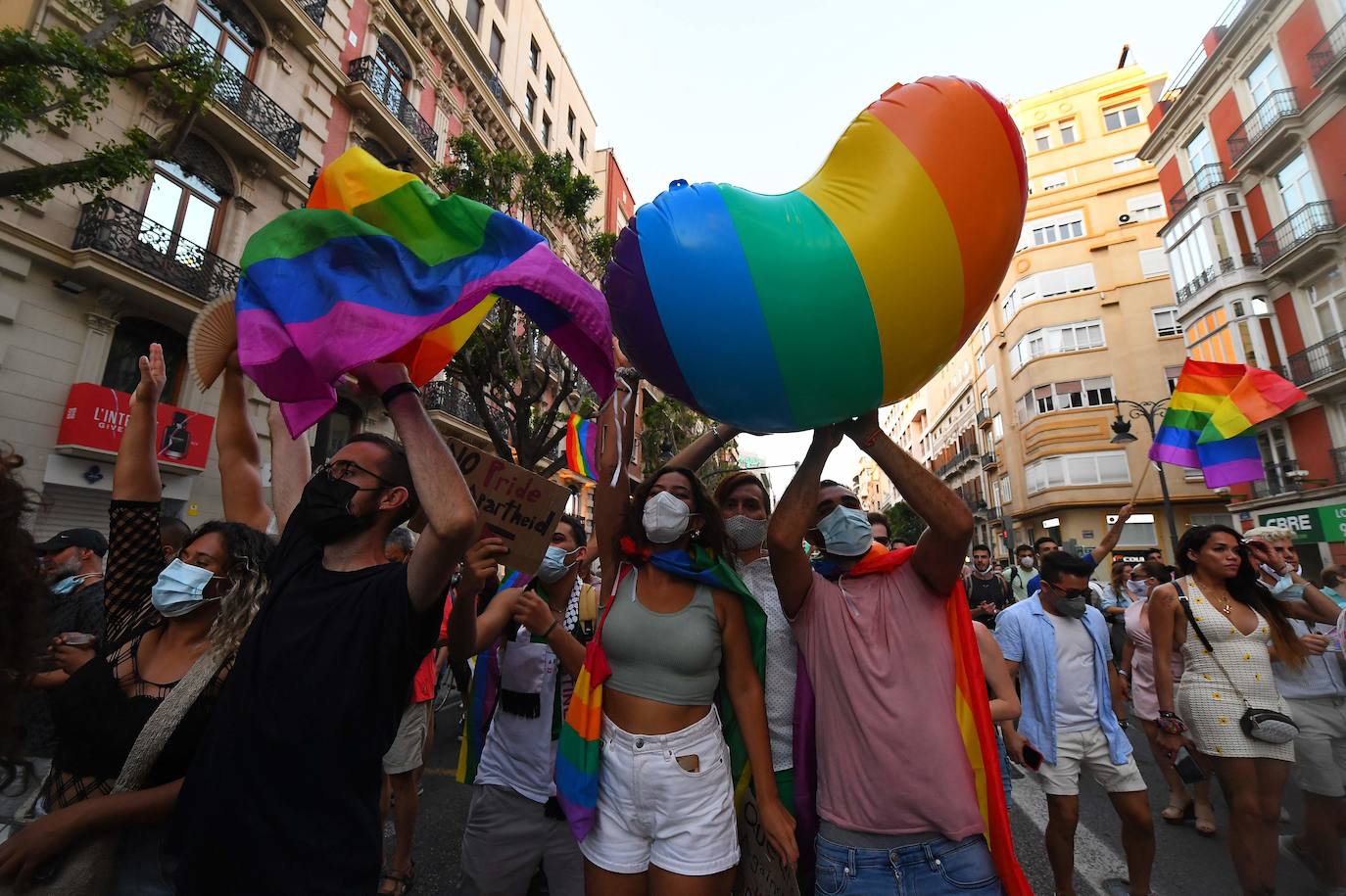 Marcha del Día de Orgullo 2021 en Valencia. 