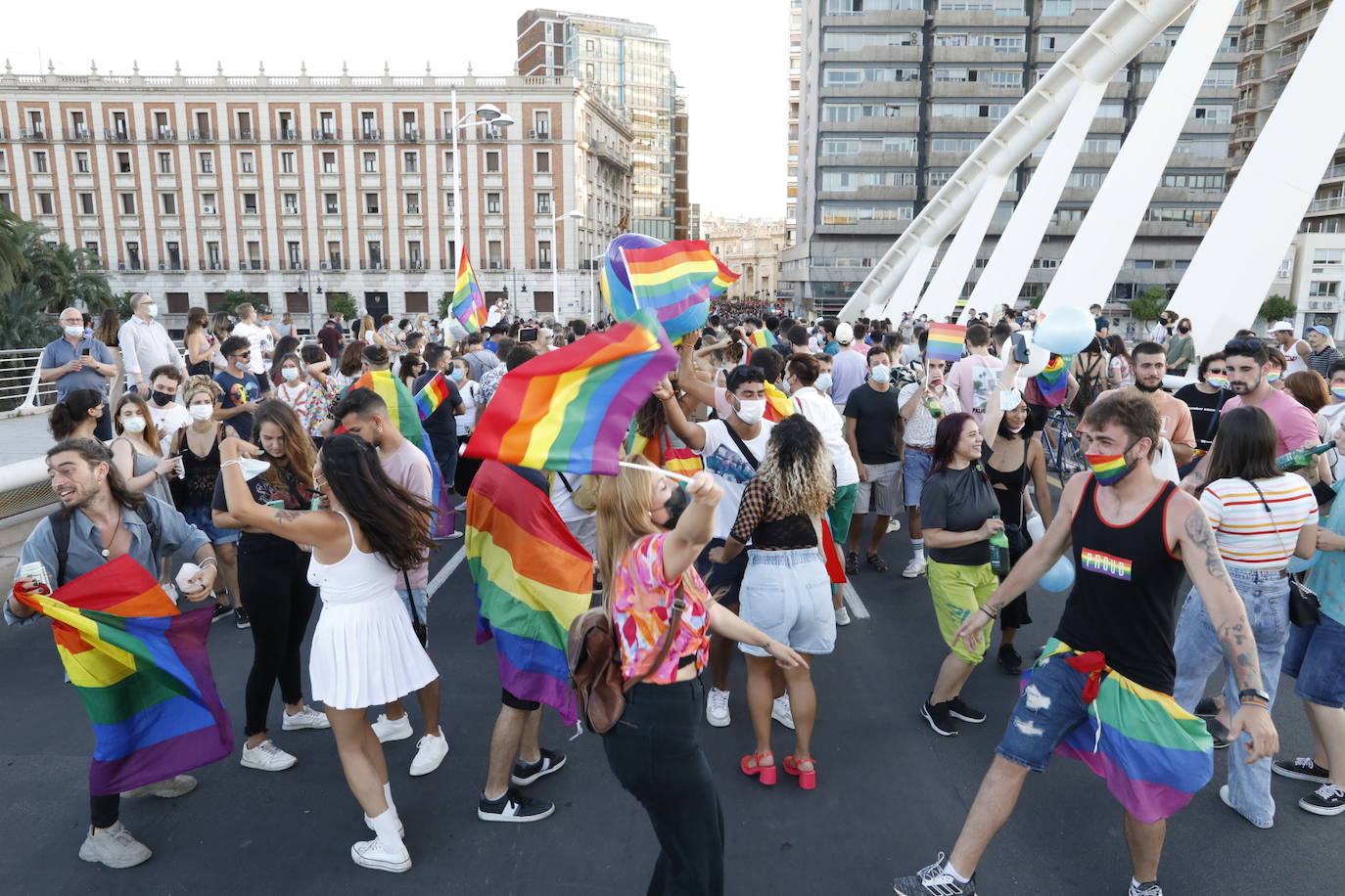 Marcha del Día de Orgullo 2021 en Valencia. 