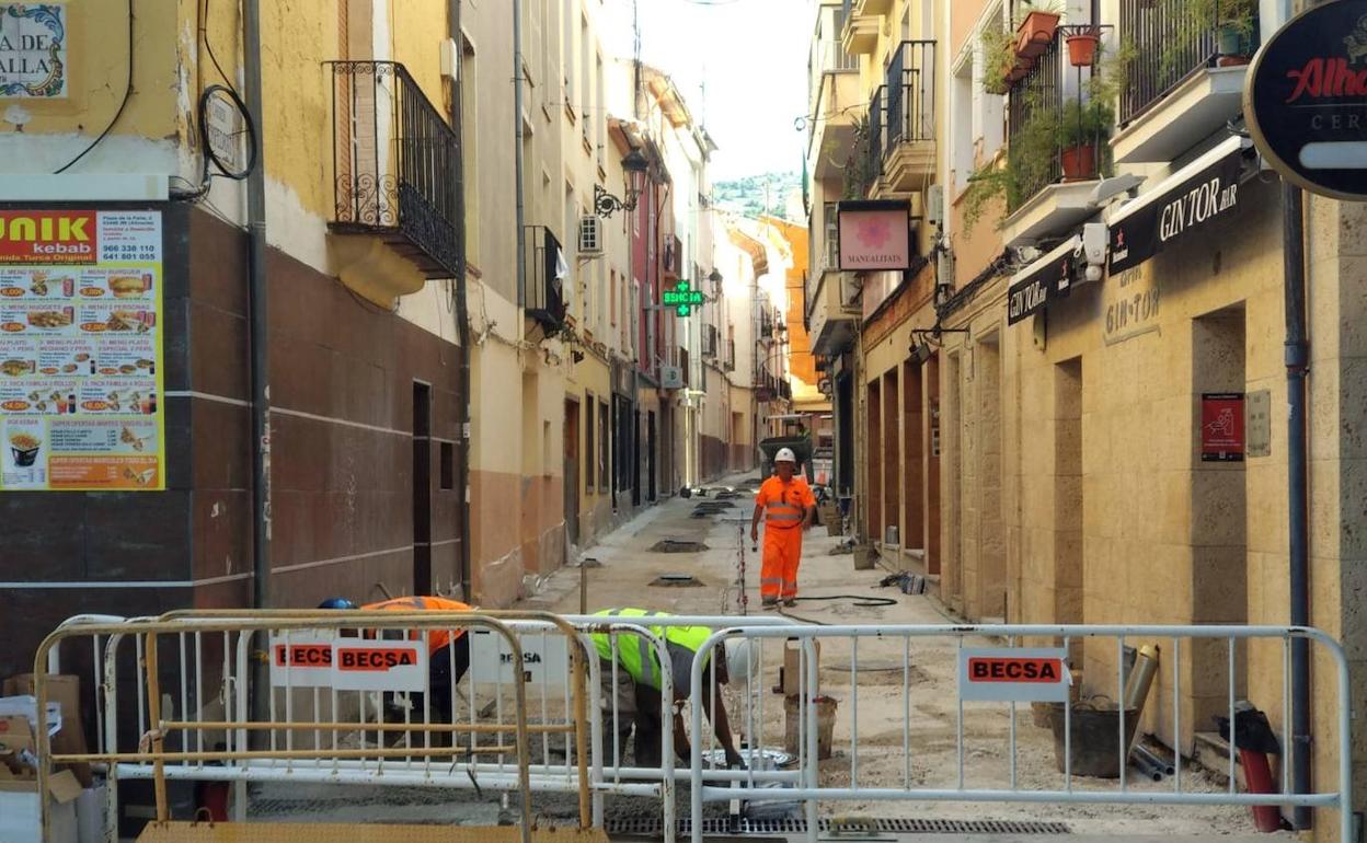 Obras de rehabilitación en el casco antiguo de Ibi. 