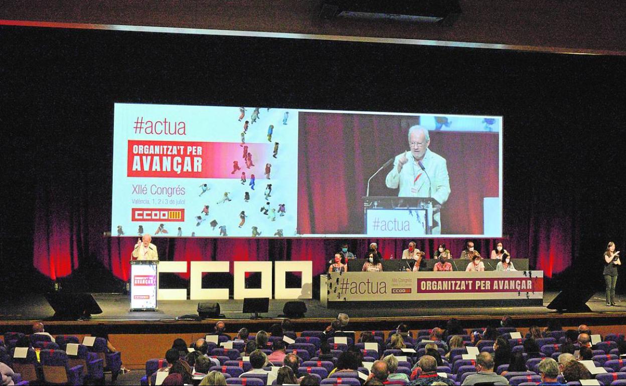 Juan Cruz en su comparecencia en el congreso de CCOO.