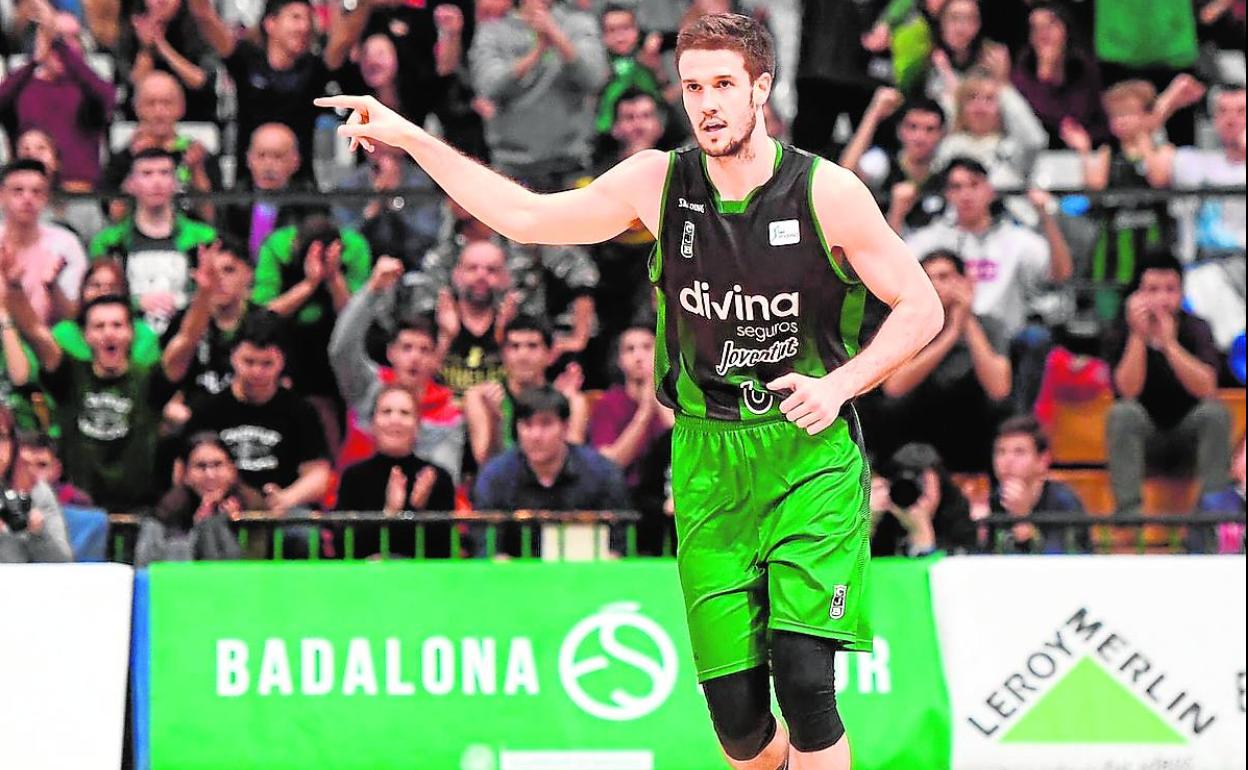 Xabi López-Arostgui en un partido esta temporada con el Joventut