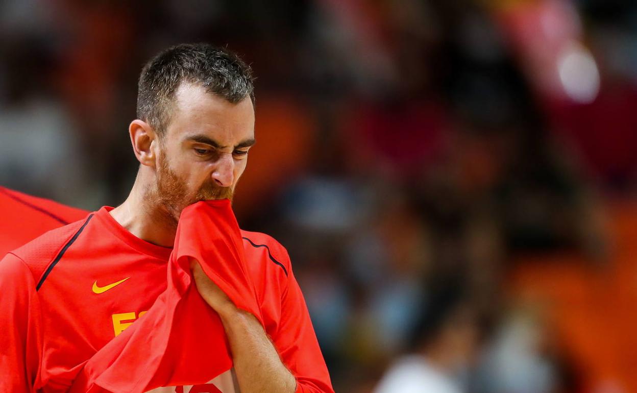 Víctor Claver, en La Fonteta durante el preolímipico que enfrentó a España e Irán. 